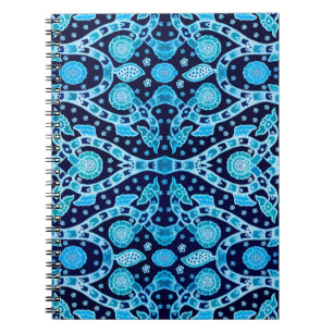 African Tribal Batik Blue Notebook