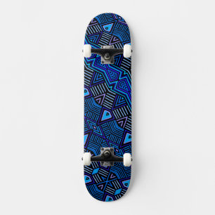 African Tribal Blue Skateboard