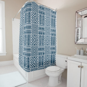 african tribal borders shower curtain