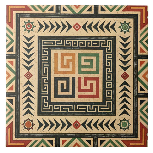 African Tribal Ceramic Tile (Front)