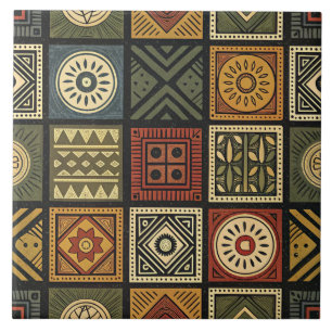 African Tribal Ceramic Tile