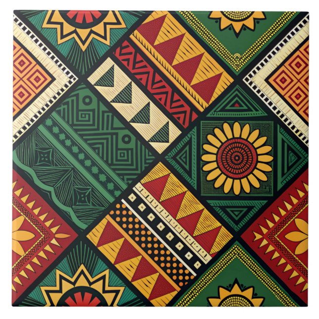 African Tribal Ceramic Tile (Front)