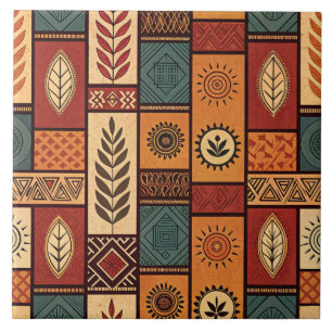 African Tribal Ceramic Tile