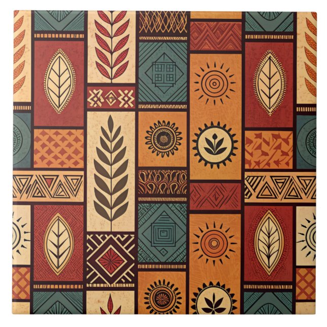 African Tribal Ceramic Tile (Front)