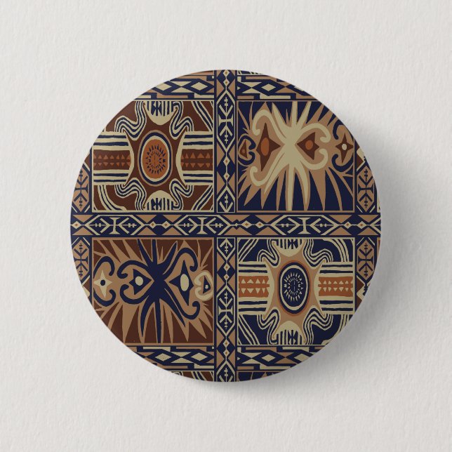 African Tribal Contemporary Collage 6 Cm Round Badge (Front)