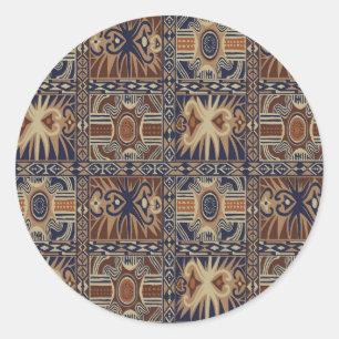 African Tribal Contemporary Collage Classic Round Sticker