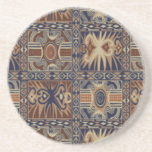 African Tribal Contemporary Collage Coaster