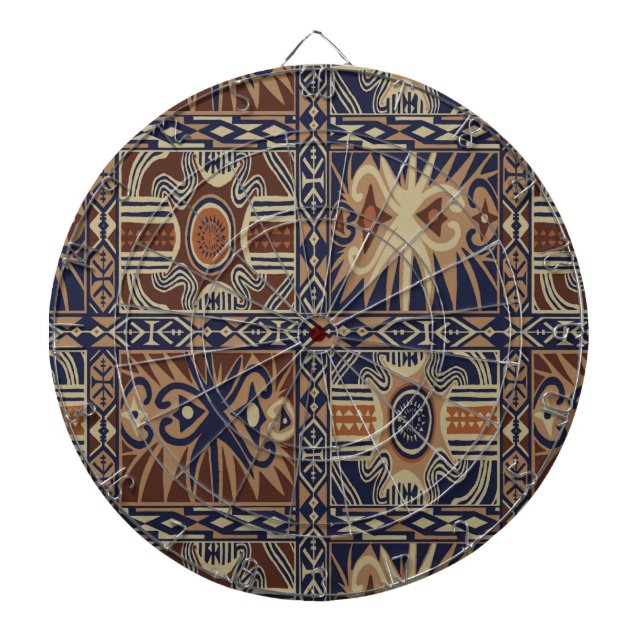 African Tribal Contemporary Collage Dartboard (Front)