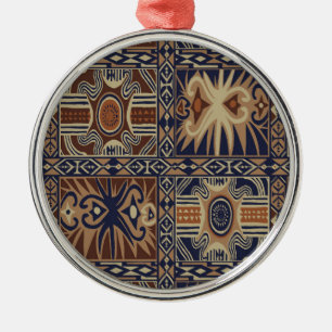 African Tribal Contemporary Collage Metal Tree Decoration