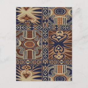 African Tribal Contemporary Collage Postcard