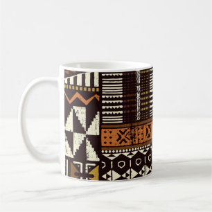 African tribal fabric, abstract vintage. coffee mug