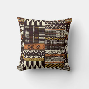 African tribal fabric, abstract vintage. cushion