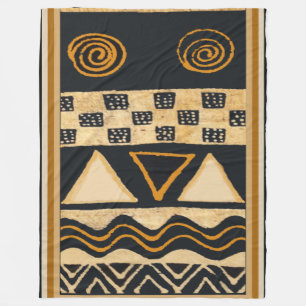 African Tribal Fleece Blanket - Large