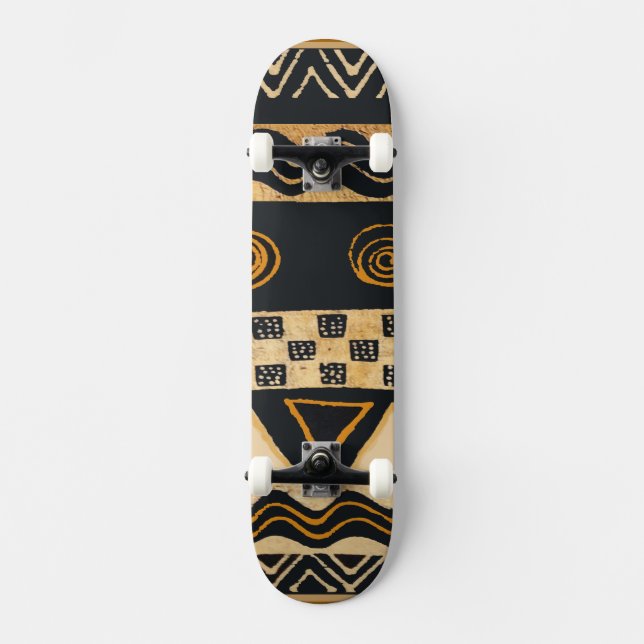 African tribal folk art Skateboard (Front)