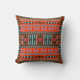 African tribal inspired geometric pattern cushion