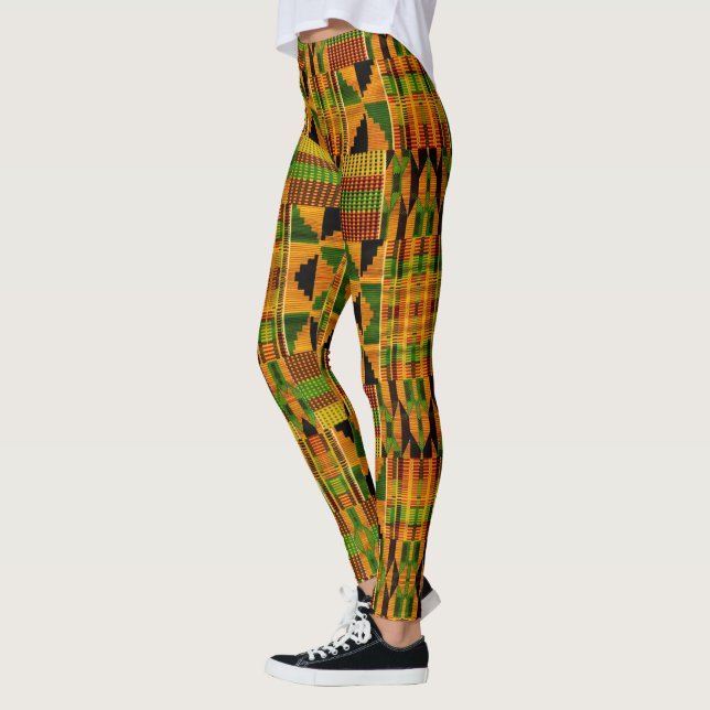 African Tribal Kente Cloth Leggings (Left)