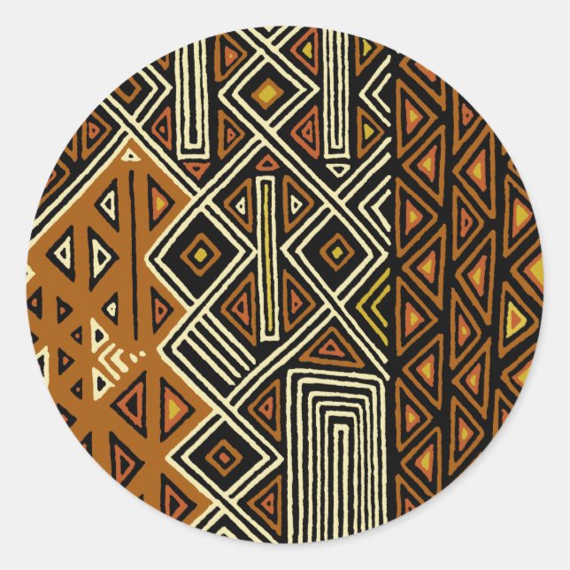 African Tribal Kuba Design Classic Round Sticker (Front)