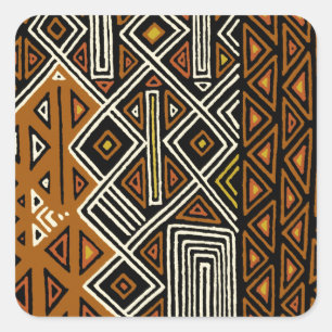African Tribal Kuba Design Square Sticker