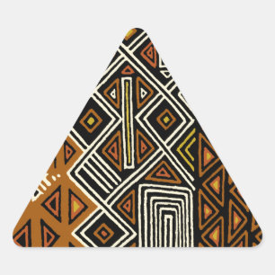 African Tribal Kuba Design Triangle Sticker
