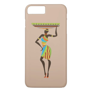 African Tribal Lady with basket tribal art iPhone 8 Plus/7 Plus Case