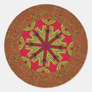 African Tribal Mandala Classic Round Sticker