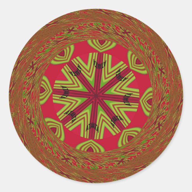 African Tribal Mandala Classic Round Sticker (Front)