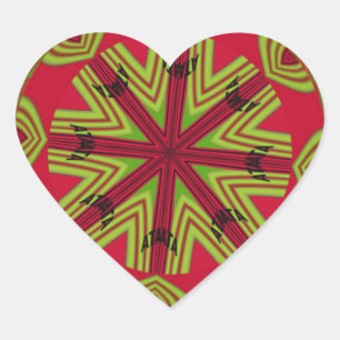 African Tribal Mandala Heart Sticker