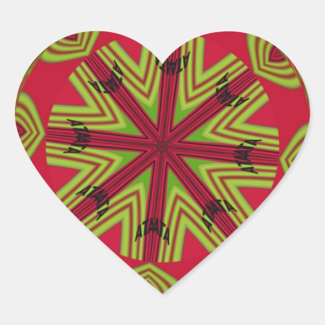 African Tribal Mandala Heart Sticker (Front)