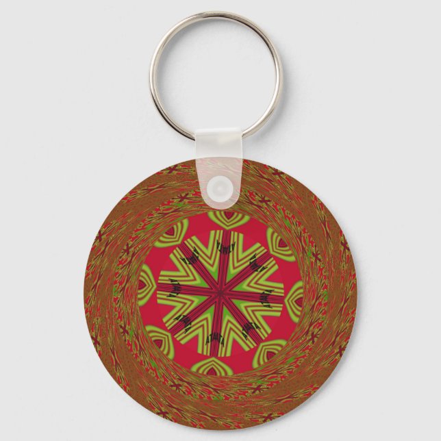 African Tribal Mandala Key Ring (Front)