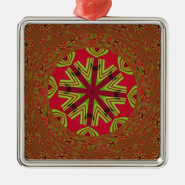 African Tribal Mandala Metal Tree Decoration (Front)