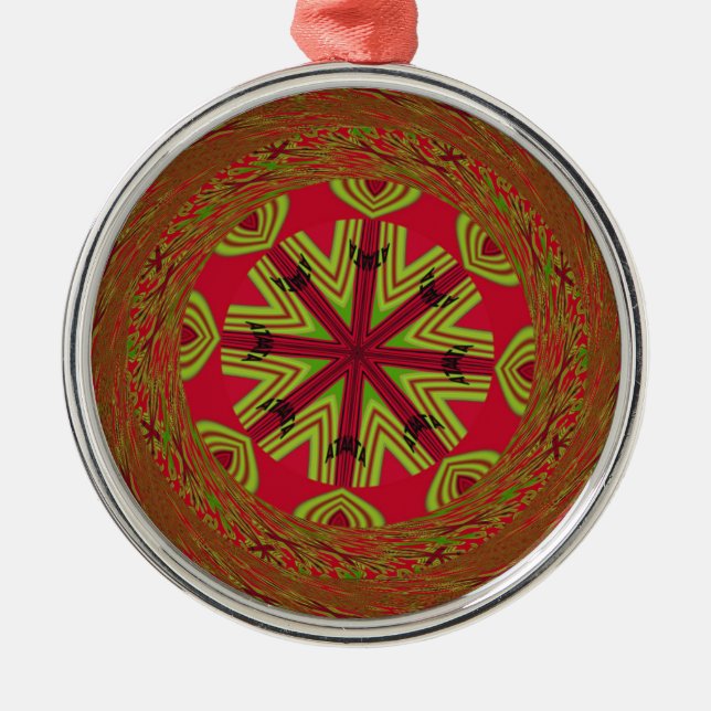African Tribal Mandala Metal Tree Decoration (Front)