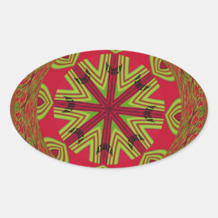African Tribal Mandala Oval Sticker