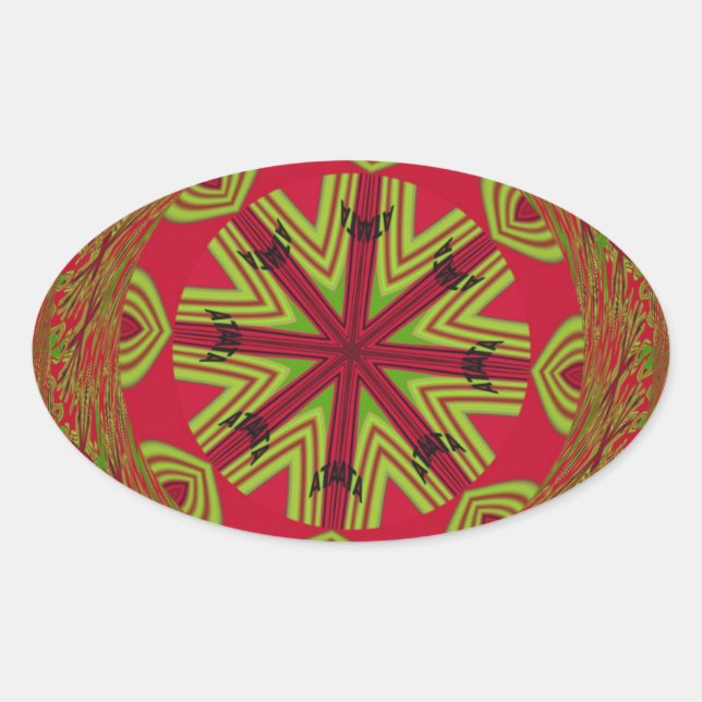 African Tribal Mandala Oval Sticker (Front)