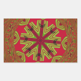 African Tribal Mandala Rectangular Sticker