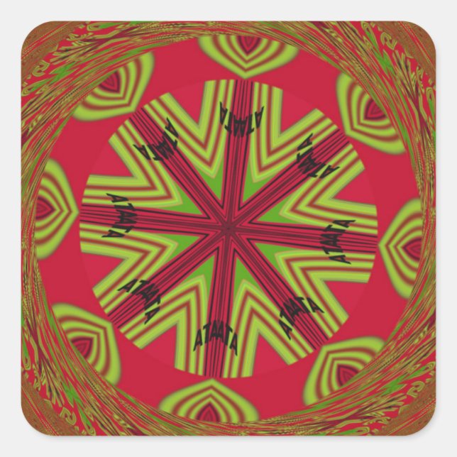 African Tribal Mandala Square Sticker (Front)
