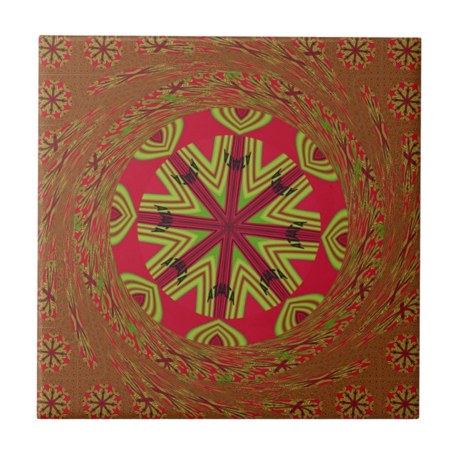 African Tribal Mandala Tile (Front)