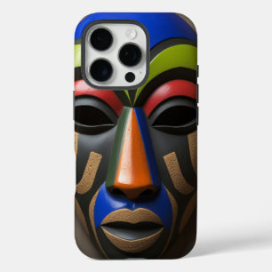 African Tribal Mask Geometric Symbolism iPhone 16 Pro Case
