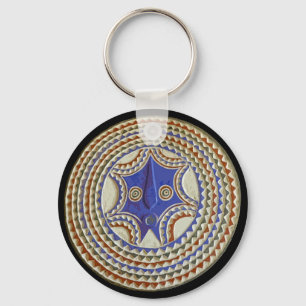 African Tribal Mask Key Ring