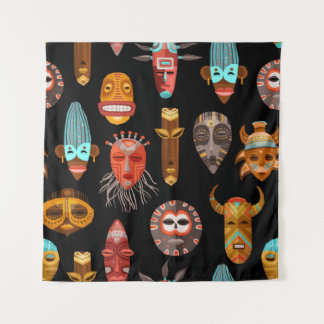 African Tribal Masks Tapestry