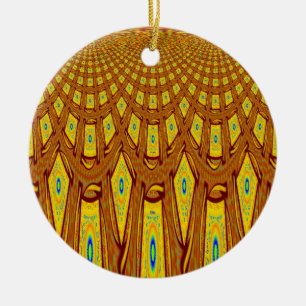 African Tribal Motif Ceramic Tree Decoration