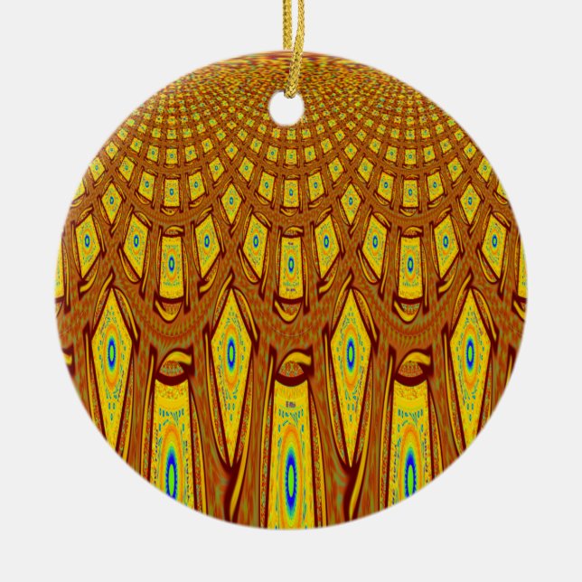 African Tribal Motif Ceramic Tree Decoration (Front)