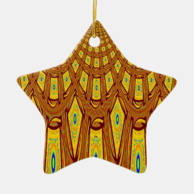 African Tribal Motif Ceramic Tree Decoration (Front)