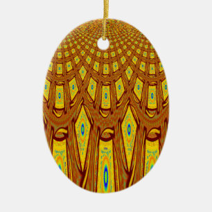 African Tribal Motif Ceramic Tree Decoration