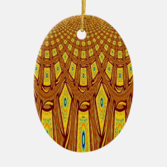 African Tribal Motif Ceramic Tree Decoration (Front)