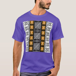 African Tribal Mud Cloth Pattern Long  T-Shirt
