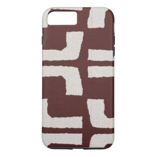 African Tribal Mudcloth White Red Linen Look iPhone 8 Plus/7 Plus Case