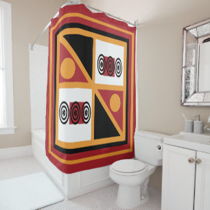 African tribal ornate pattern shower curtain