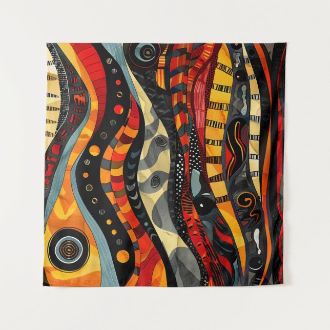 African Tribal Pattern Art Tapestry (Front)
