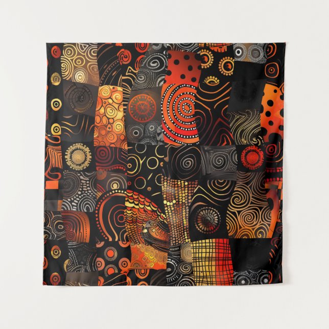 African Tribal Pattern Art Tapestry (Front)