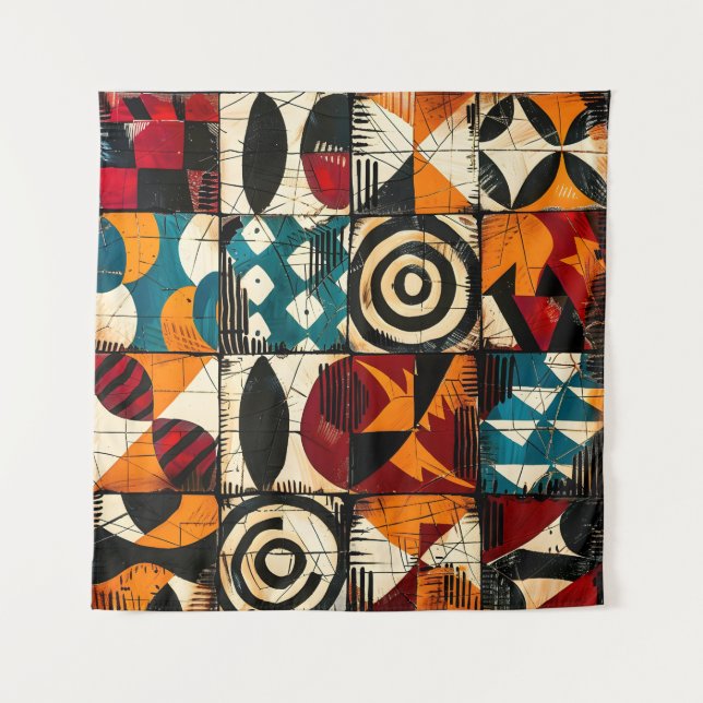 African Tribal Pattern Art Tapestry (Front)